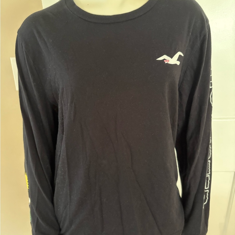 Hollister Black Fitted Long Sleeve Tee